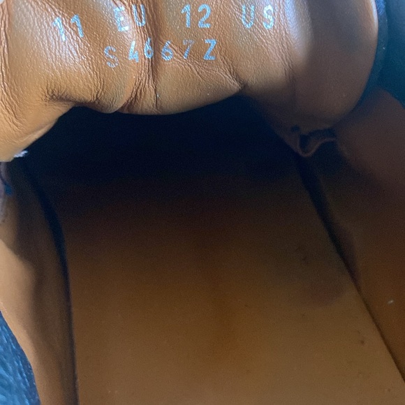 ZEGNA Triple Stitch Dark Navy Pebbled Leather/ Black Suede Slip On Sneakers 12US - Picture 7 of 10